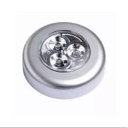 Luminária de Toque Redonda Adesiva 3 Led Lamp